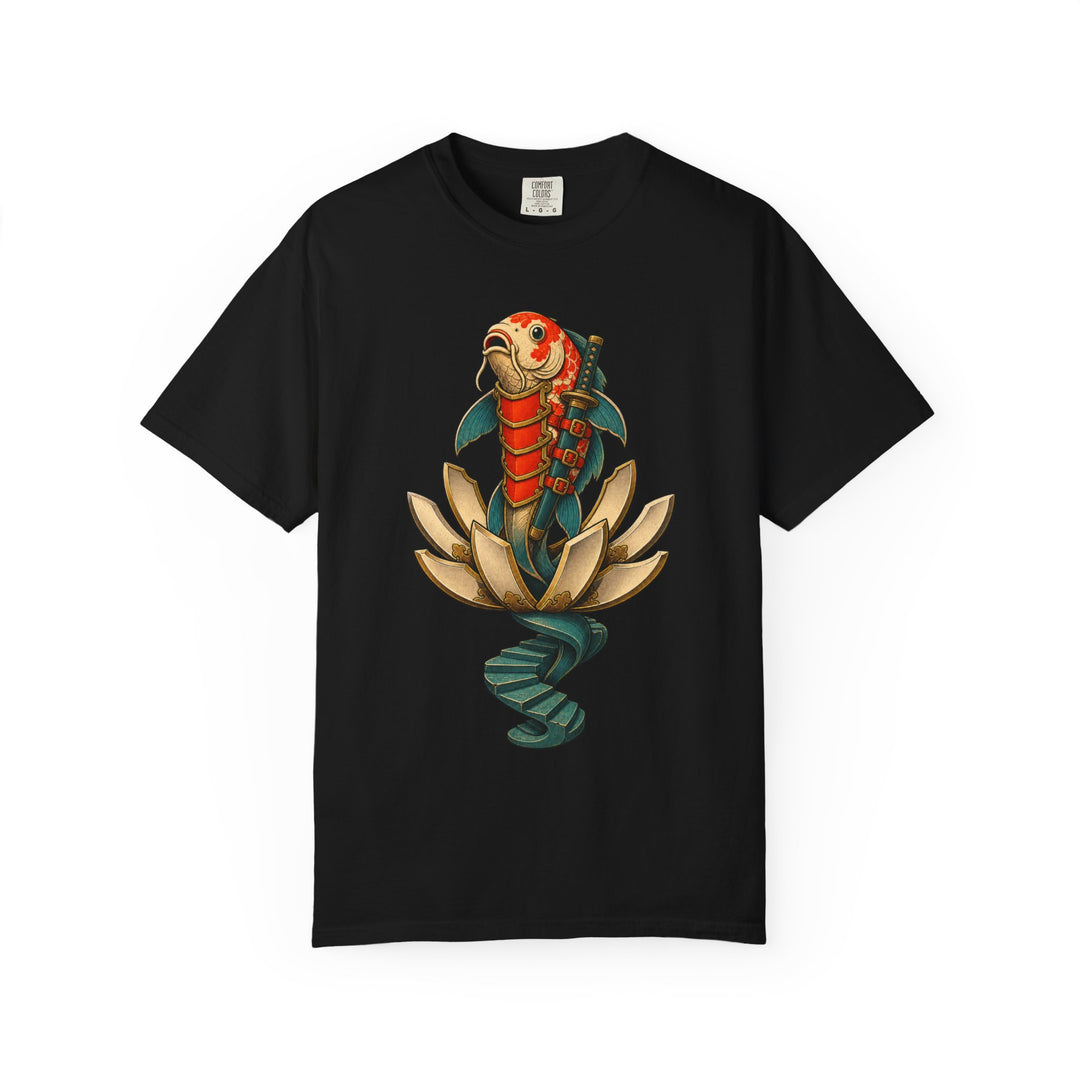 Blade Lotus Ascendant Surrealist Koi Samurai Graphic Tee