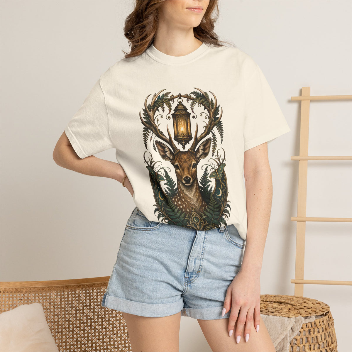 Mystic Fern Fawn Lantern Graphic Tee