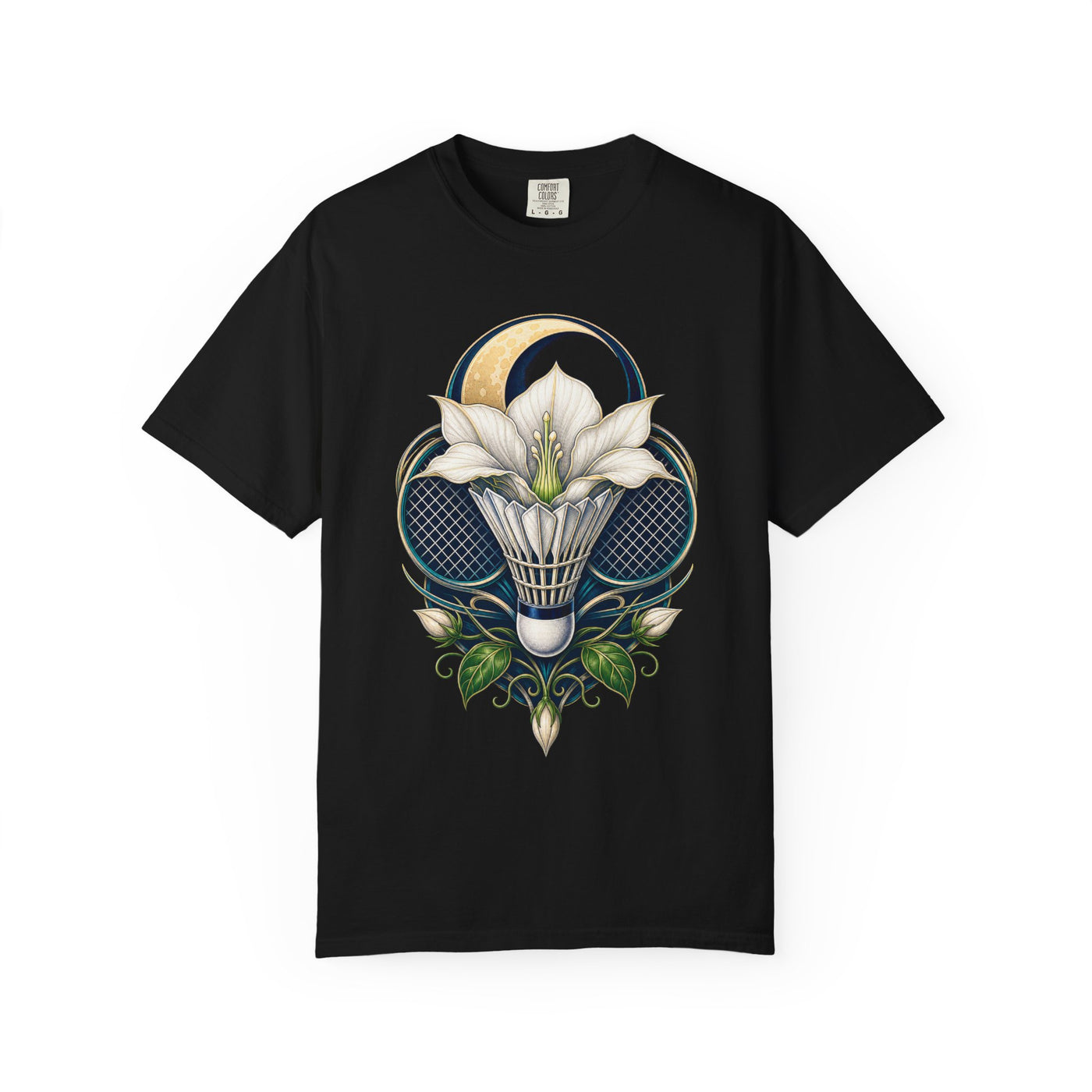 Badminton Moonflower Shuttle T-Shirt Graphic