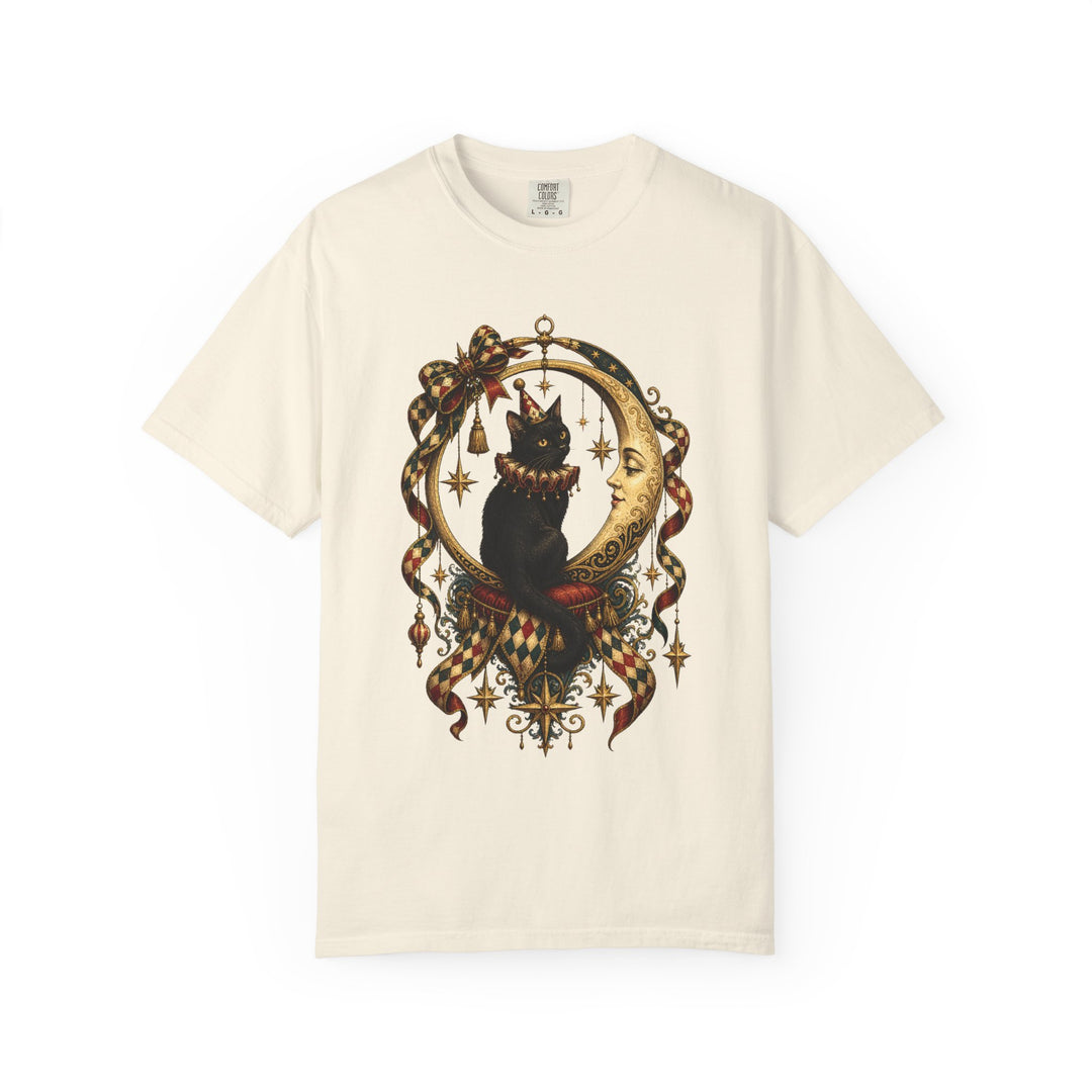 Vintage Circus Moon Cat T-Shirt Graphic