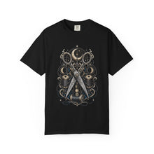 Blackwork Lunar Sewing Shears T-Shirt Graphic