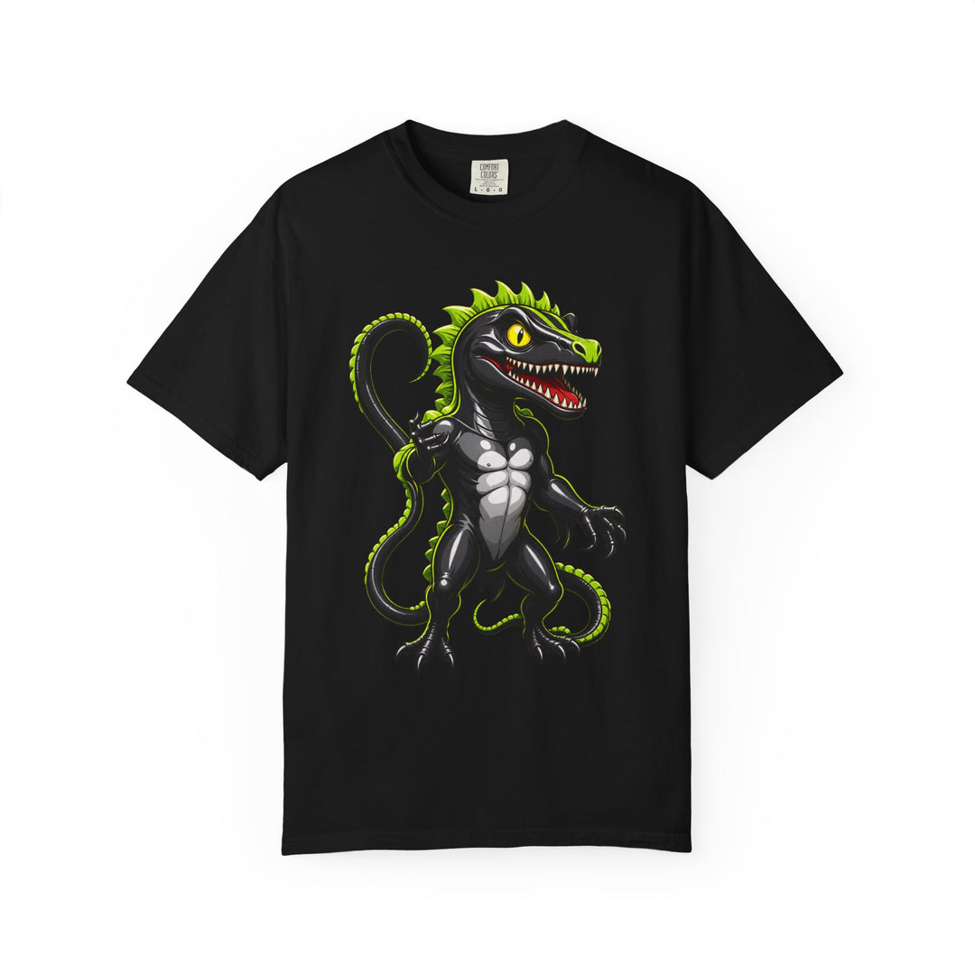 Alien Raptor Neon Mascot T-Shirt Graphic