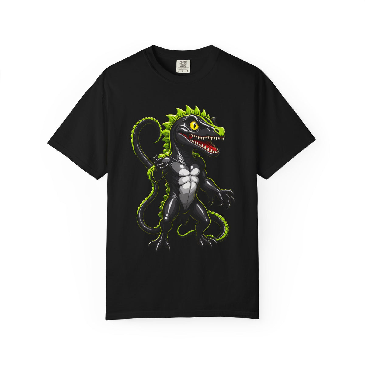 Alien Raptor Neon Mascot T-Shirt Graphic