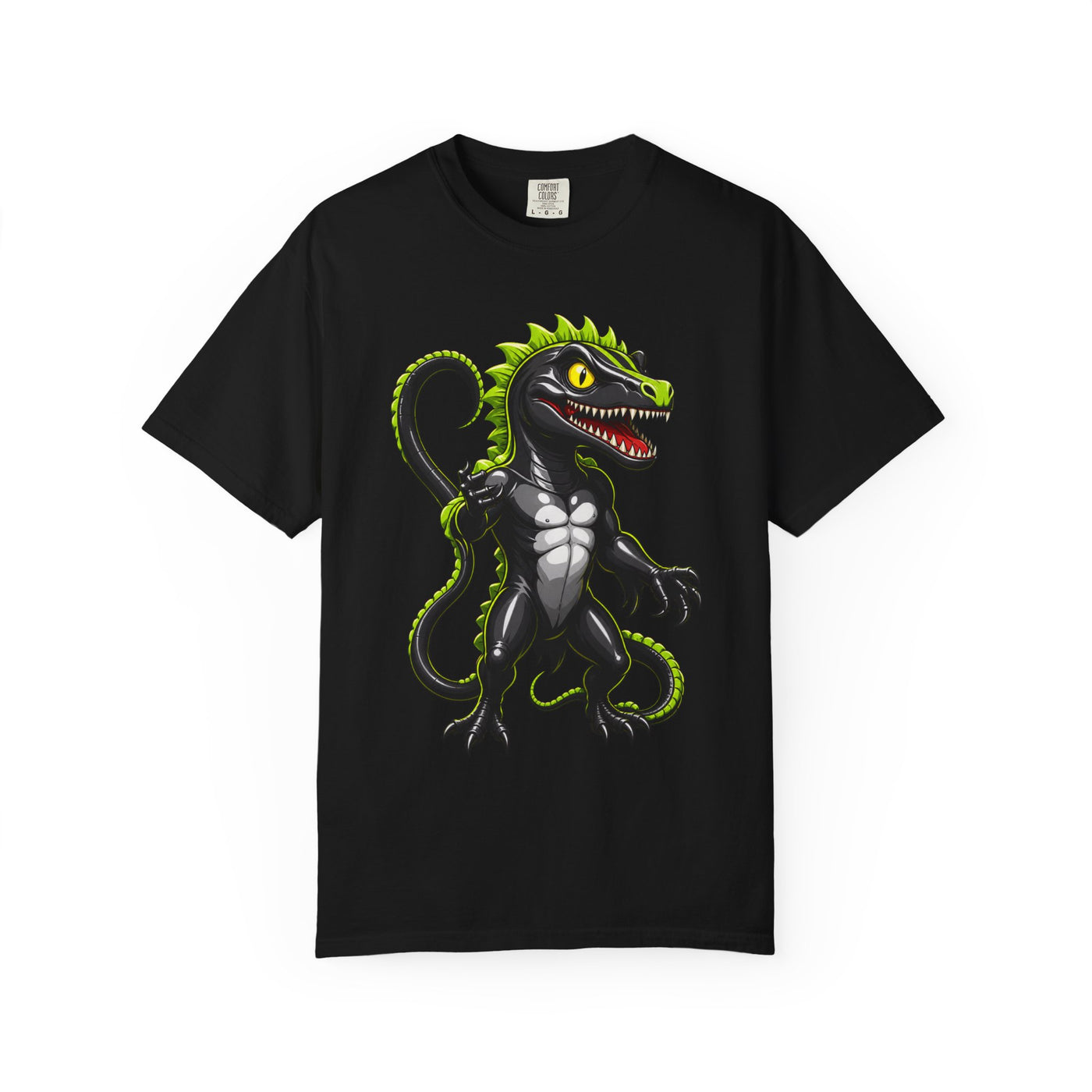 Alien Raptor Neon Mascot T-Shirt Graphic