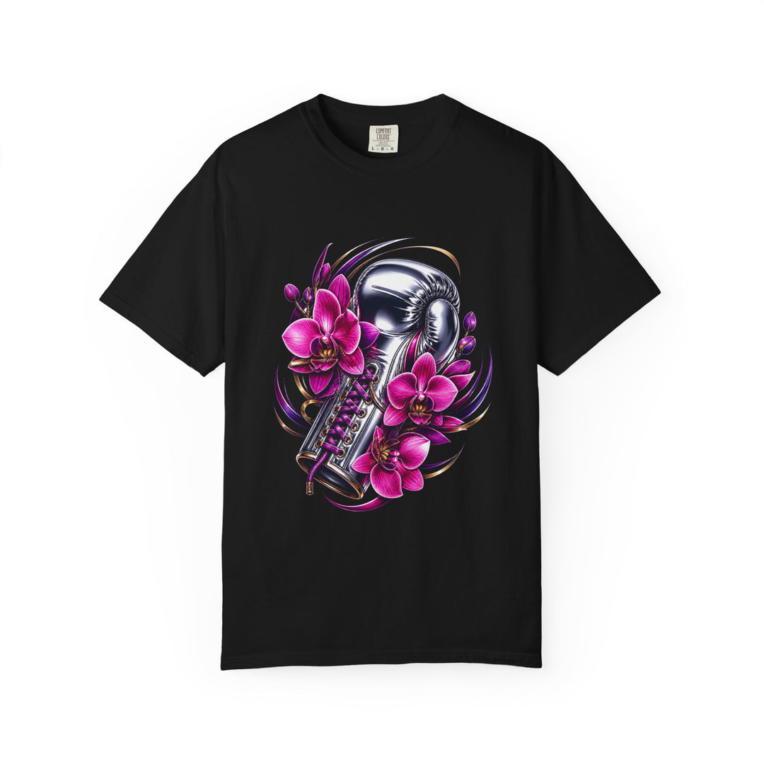 Chrome Botanical Boxing Glove Orchid T-Shirt Graphic