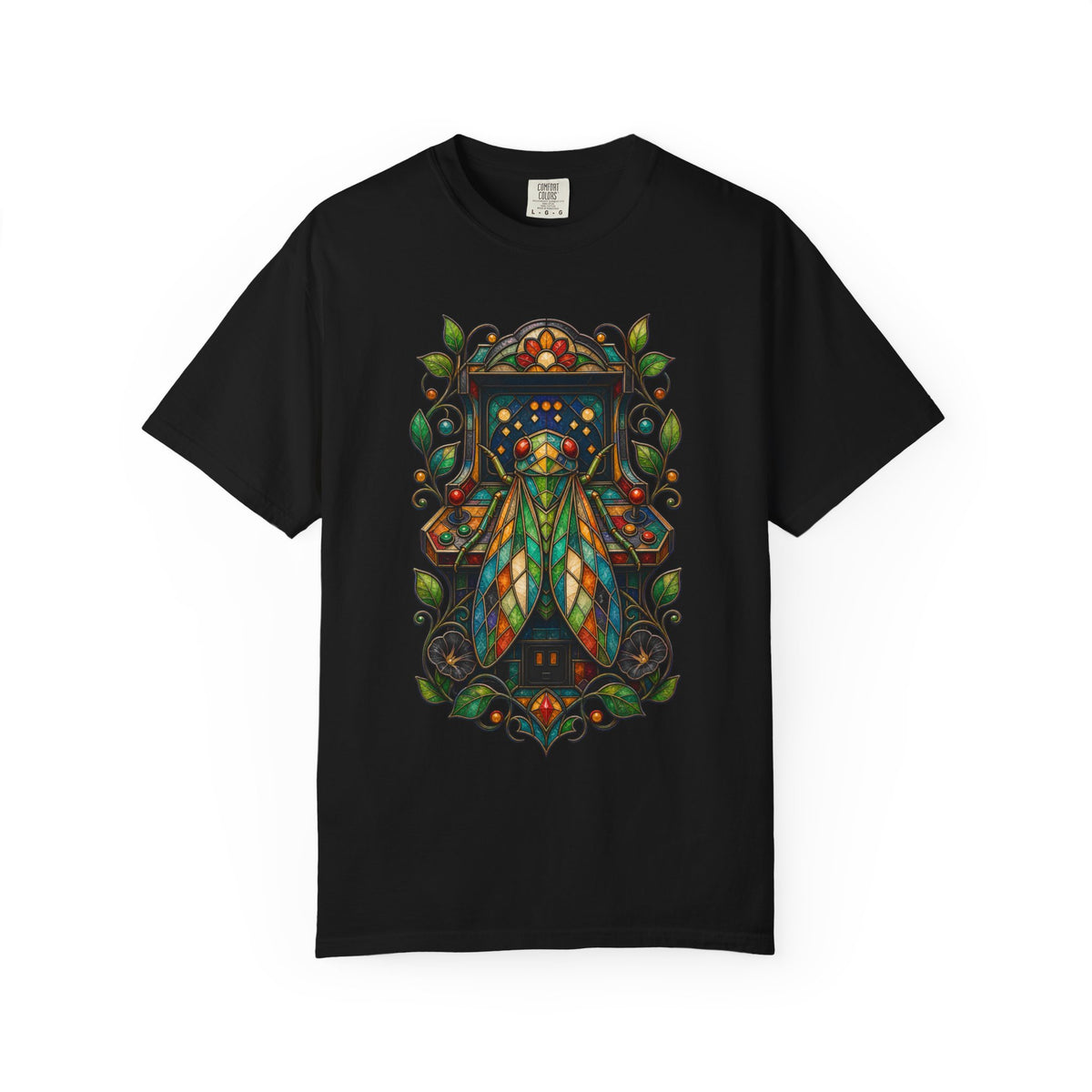 Stained Glass Garden Arcade Leafhopper T-Shirt Graphic