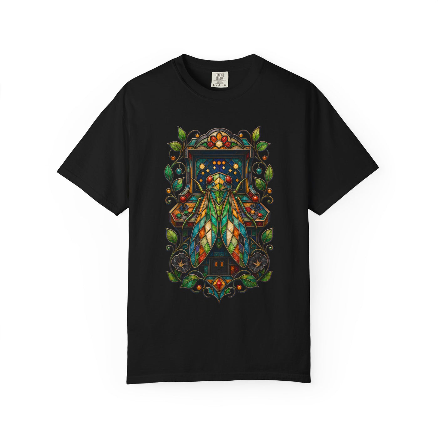 Stained Glass Garden Arcade Leafhopper T-Shirt Graphic