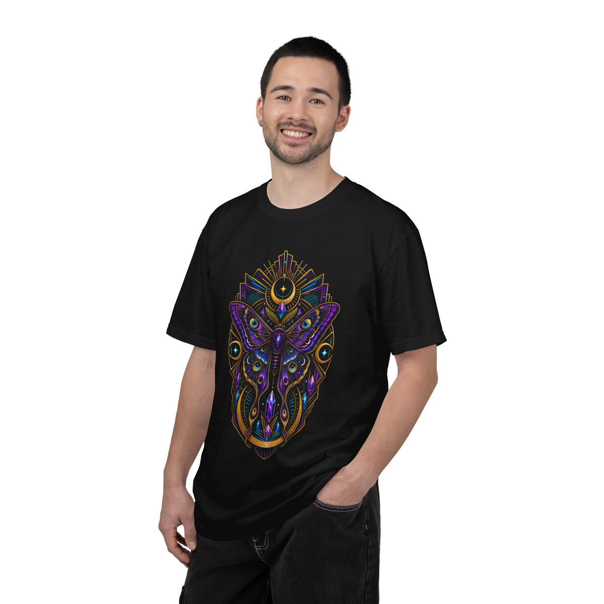 Neon Art Deco Moth Oracle T-Shirt Graphic