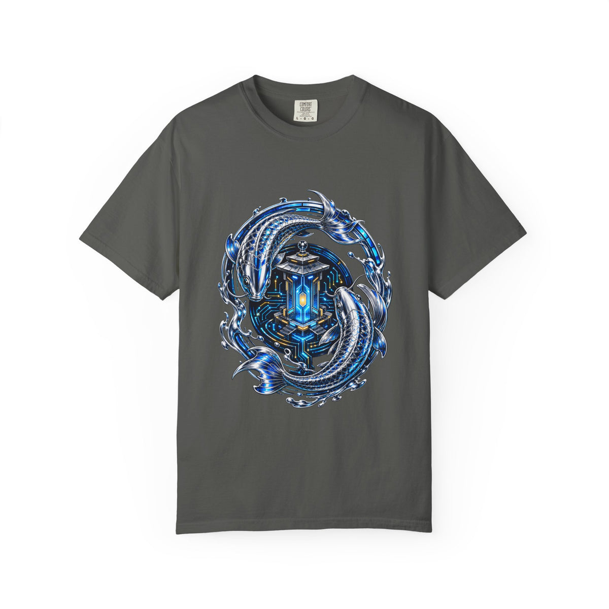 Chrome Koi Data Shrine T-Shirt Graphic