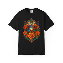Stained Glass Marigold Dice Oracle T-Shirt Graphic