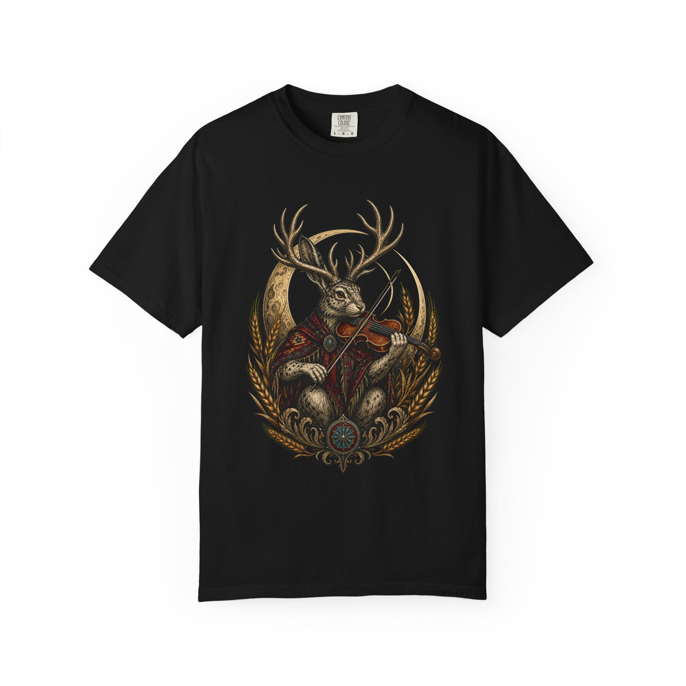Prairie Gothic Violin Jackalope T-Shirt Graphic