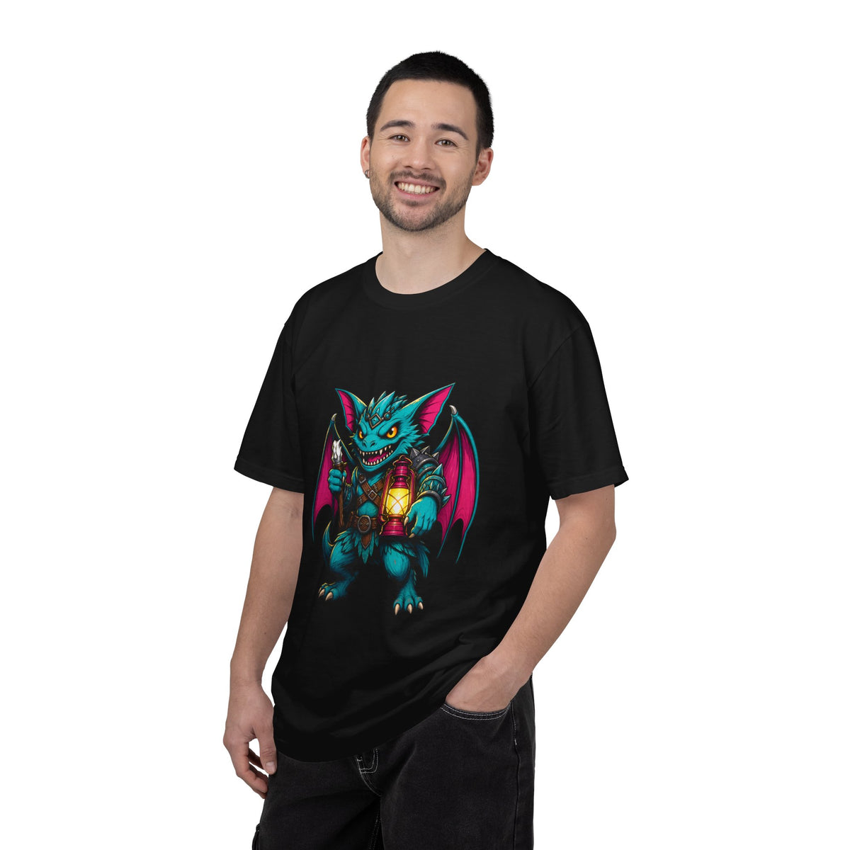 Teal Dungeon Bat Mascot T-Shirt Graphic