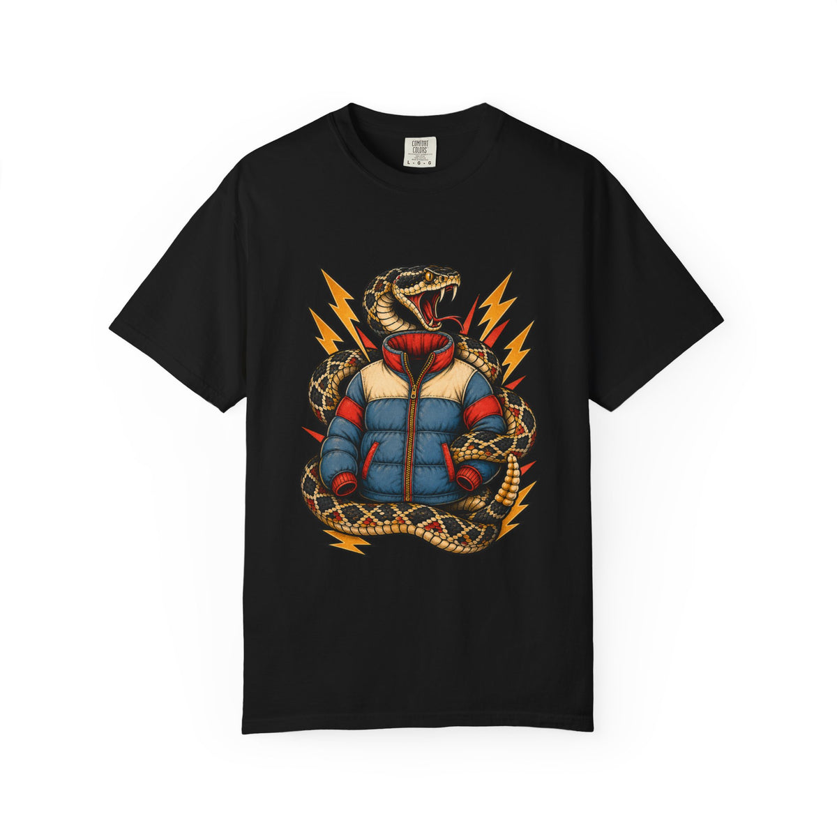 Tattoo Flash Thunder Rattlesnake T-Shirt Graphic