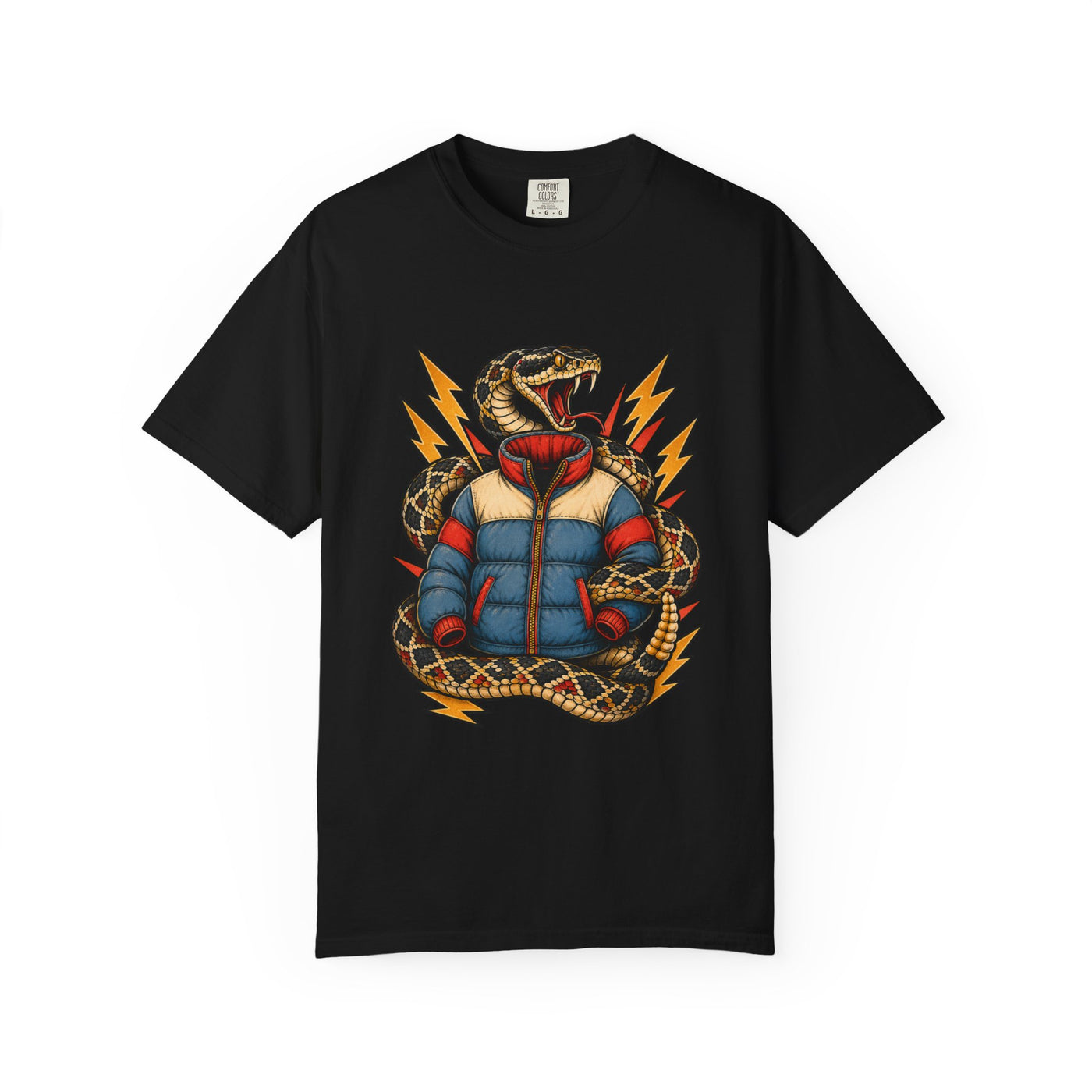 Tattoo Flash Thunder Rattlesnake T-Shirt Graphic