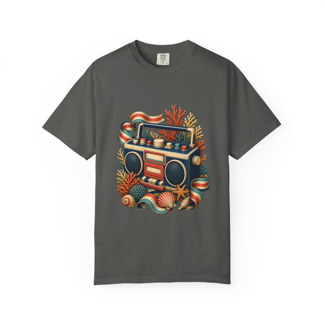 Deck Stripe Coral Radio Graphic Tee