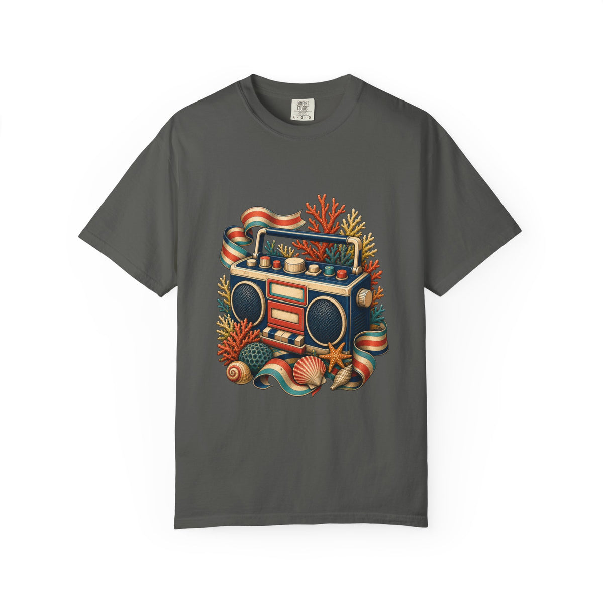 Deck Stripe Coral Radio Graphic Tee
