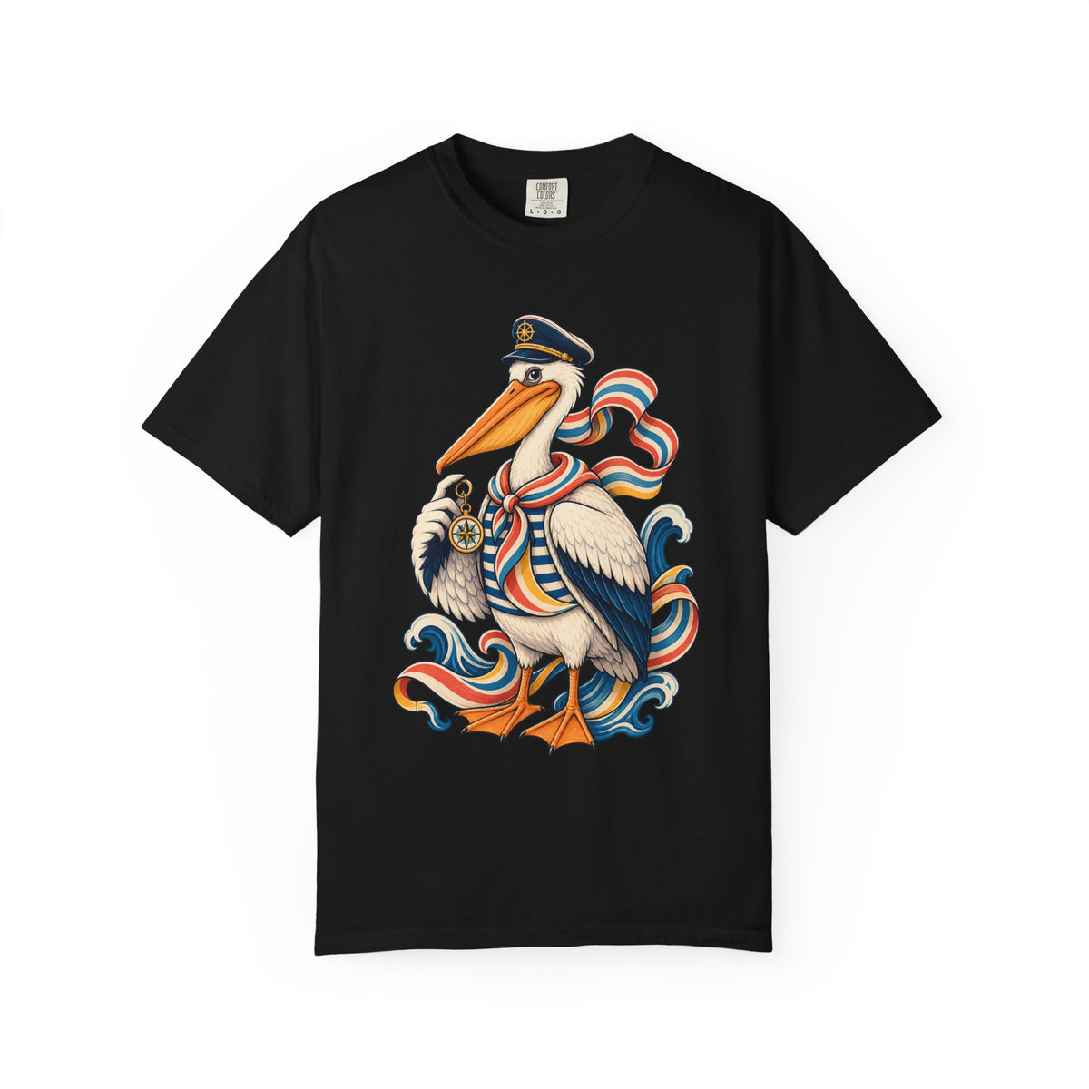 Deck Chair Stripe Pelican Graphic Tee