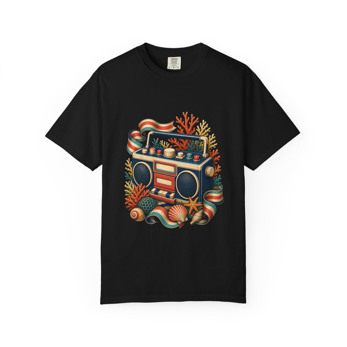 Deck Stripe Coral Radio Graphic Tee