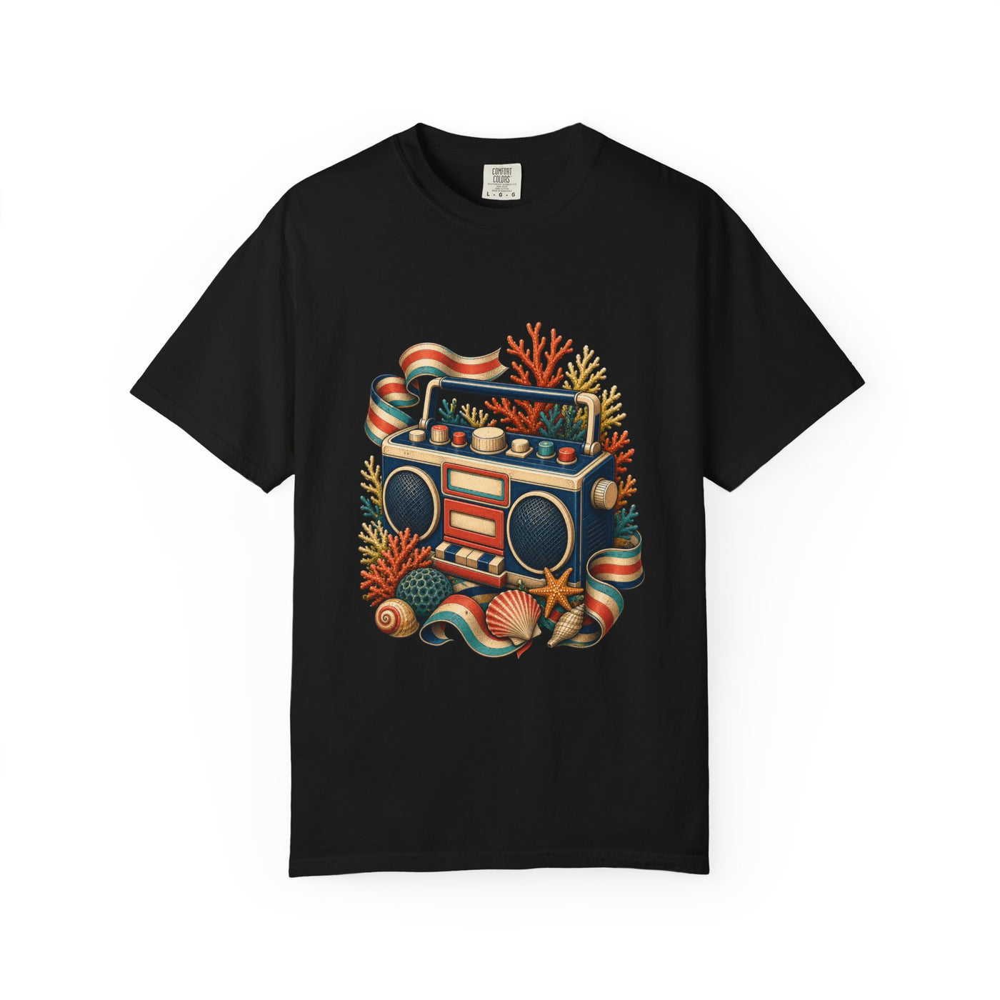 Deck Stripe Coral Radio Graphic Tee