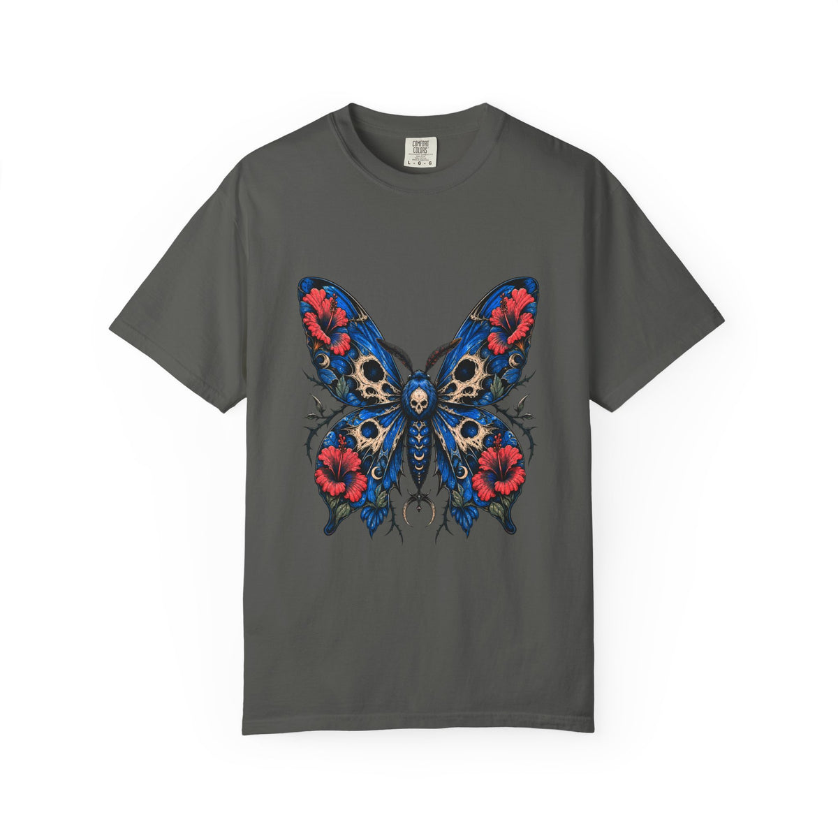 Cerulean Hibiscus Reaper Moth Graphic Tee