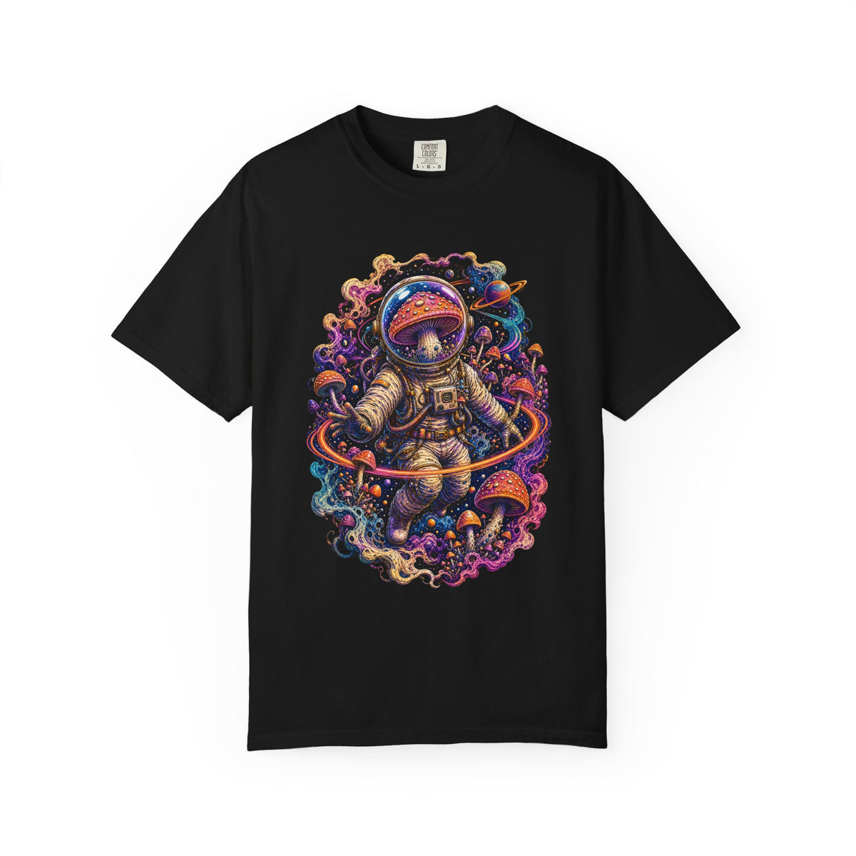 Psychedelic Mushroom Astronaut T-Shirt Graphic