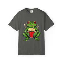 Sleepy Coffee Frog Mascot T-Shirt Graphic