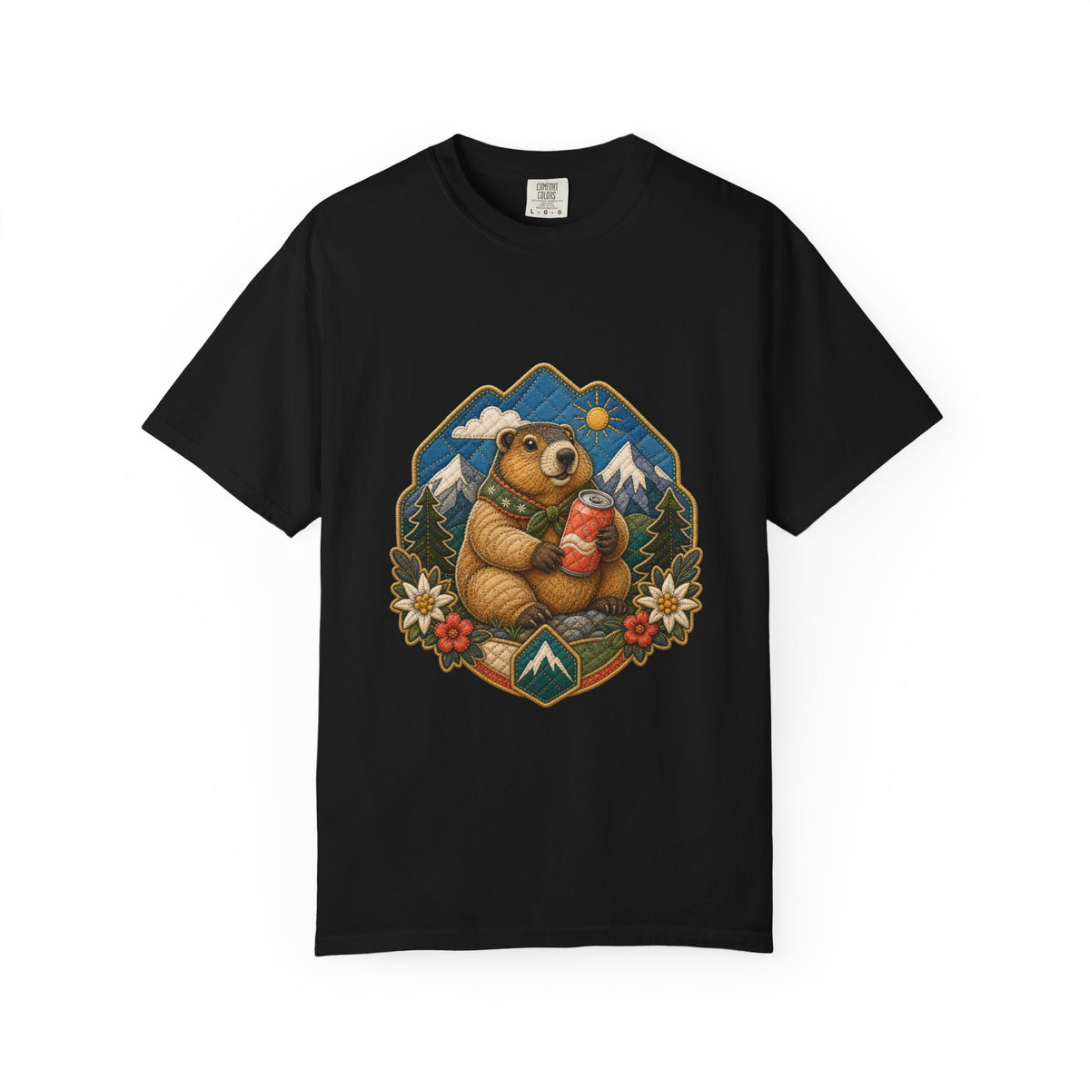 Quilted Alpine Soda Marmot T-Shirt Graphic