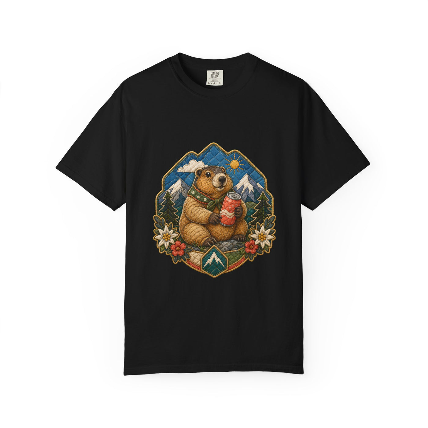 Quilted Alpine Soda Marmot T-Shirt Graphic