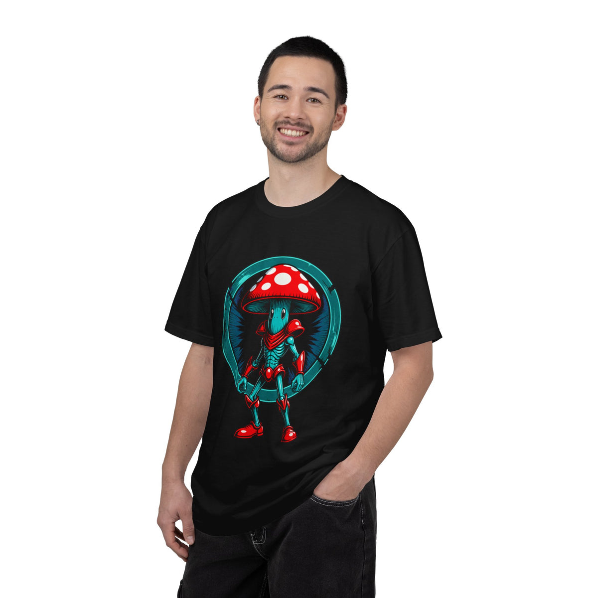 Cyber Mushroom Sentinel Emblem T-Shirt Graphic