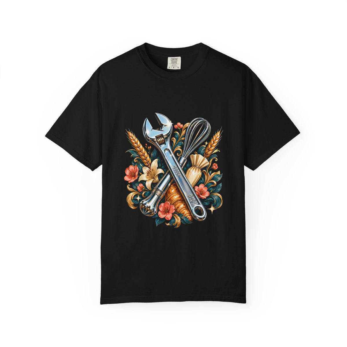 Chrome Botanical Bakery Wrench T-Shirt Graphic