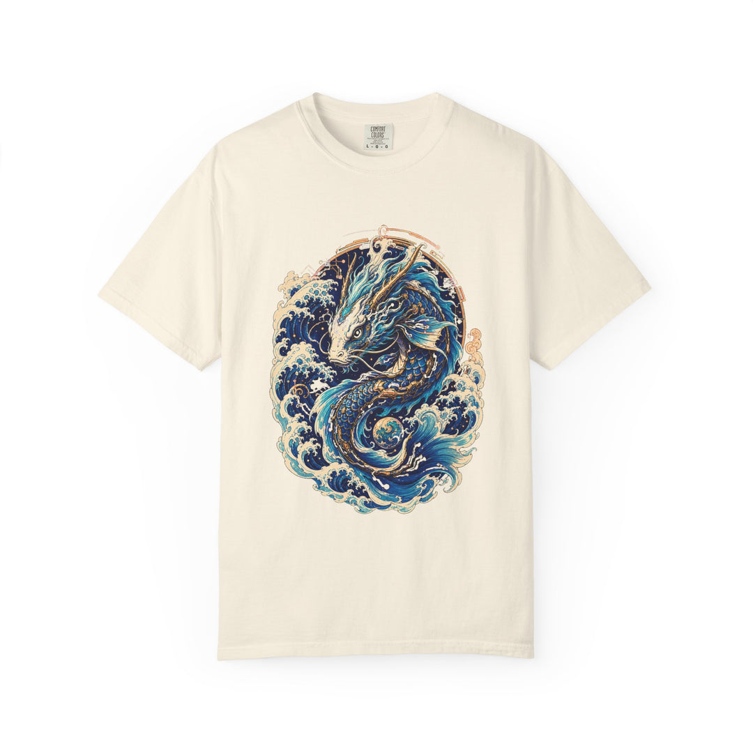 Cyber Koi Dragon Wave T-Shirt Graphic
