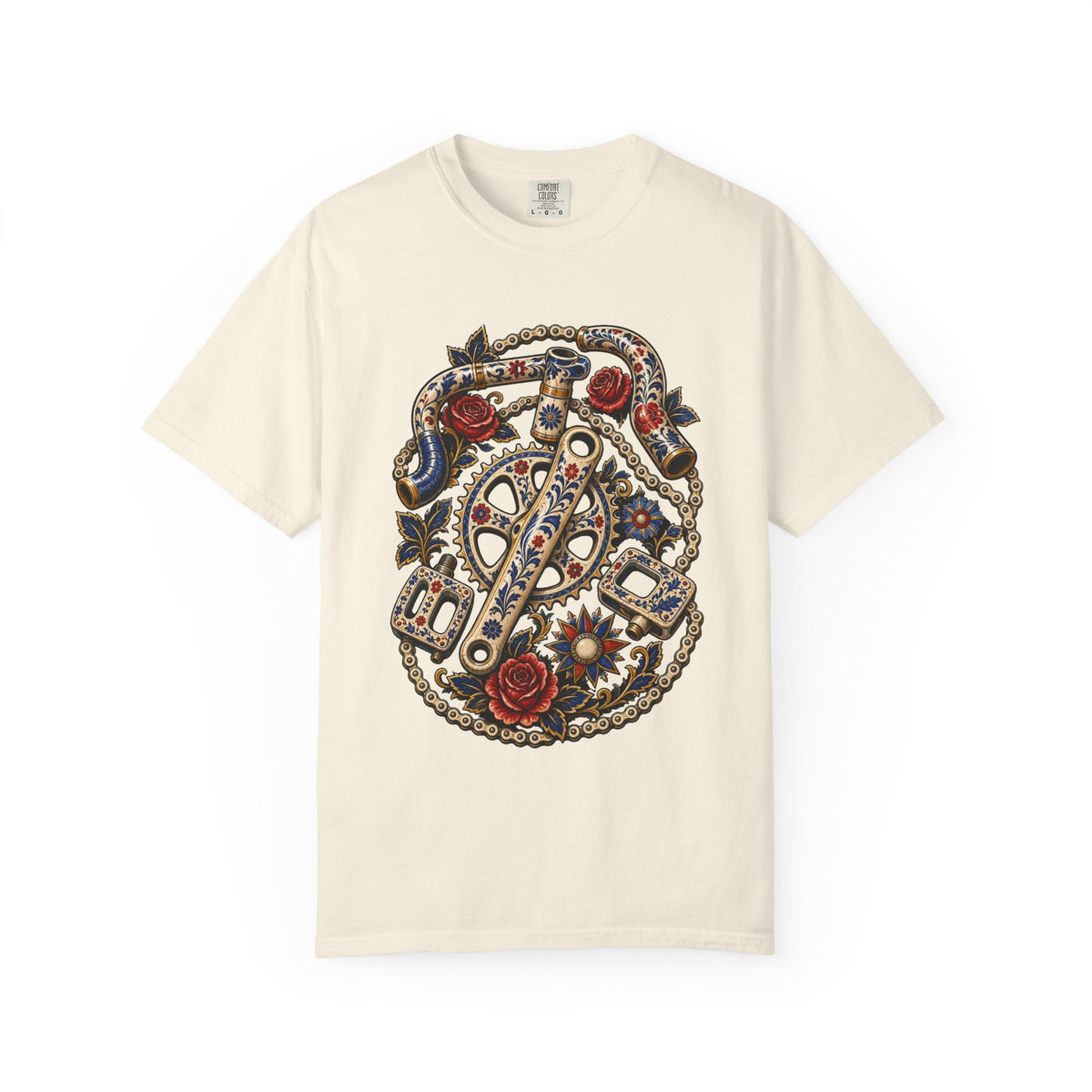 Folk Tattoo Ceramic Bicycle Parts T-Shirt Graphic