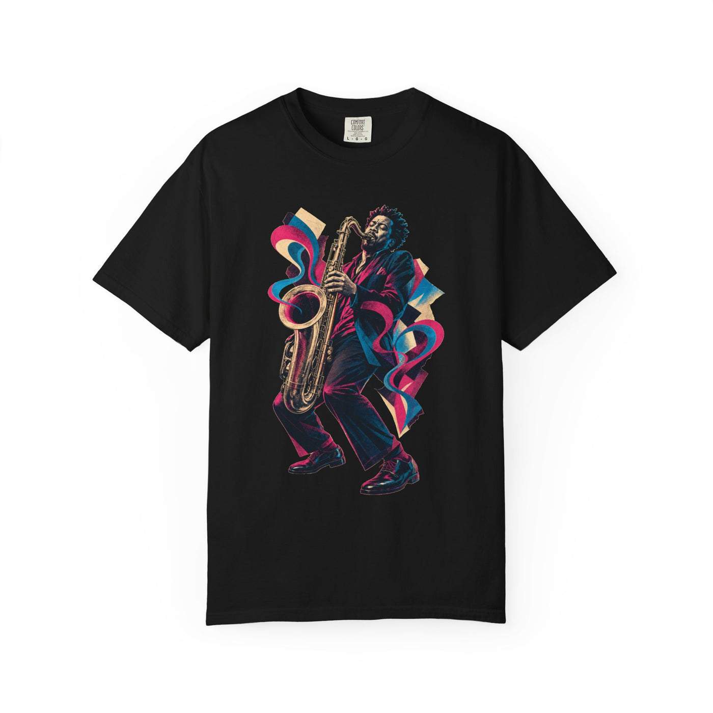 Midnight Baritone Sax Risograph Graphic Tee