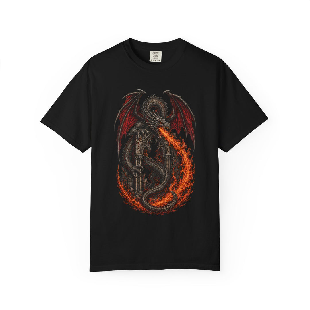 Ember Dragon Gate Dark Fantasy Graphic Tee