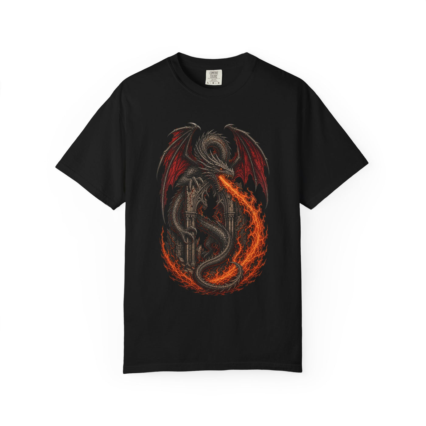 Ember Dragon Gate Dark Fantasy Graphic Tee