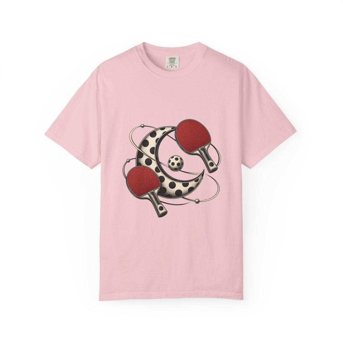 Blackwork Polka Dot Moon Ping Pong T-Shirt Graphic