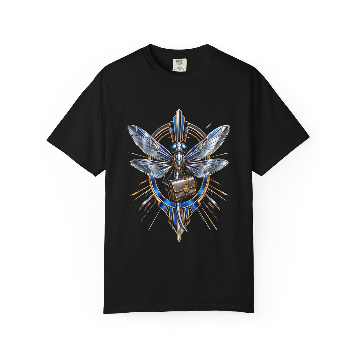 Chrome Dragonfly Courier Art Deco T-Shirt Graphic