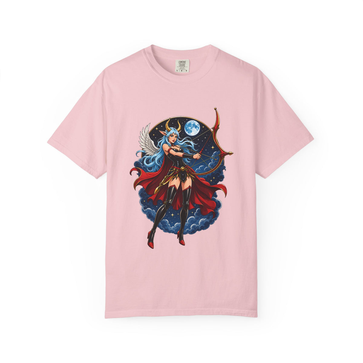 Moonlit Winged Archer Fantasy T-Shirt Graphic