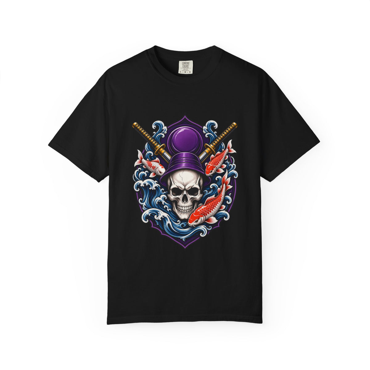 Skull and Koi Crest T-Shirt Graphic