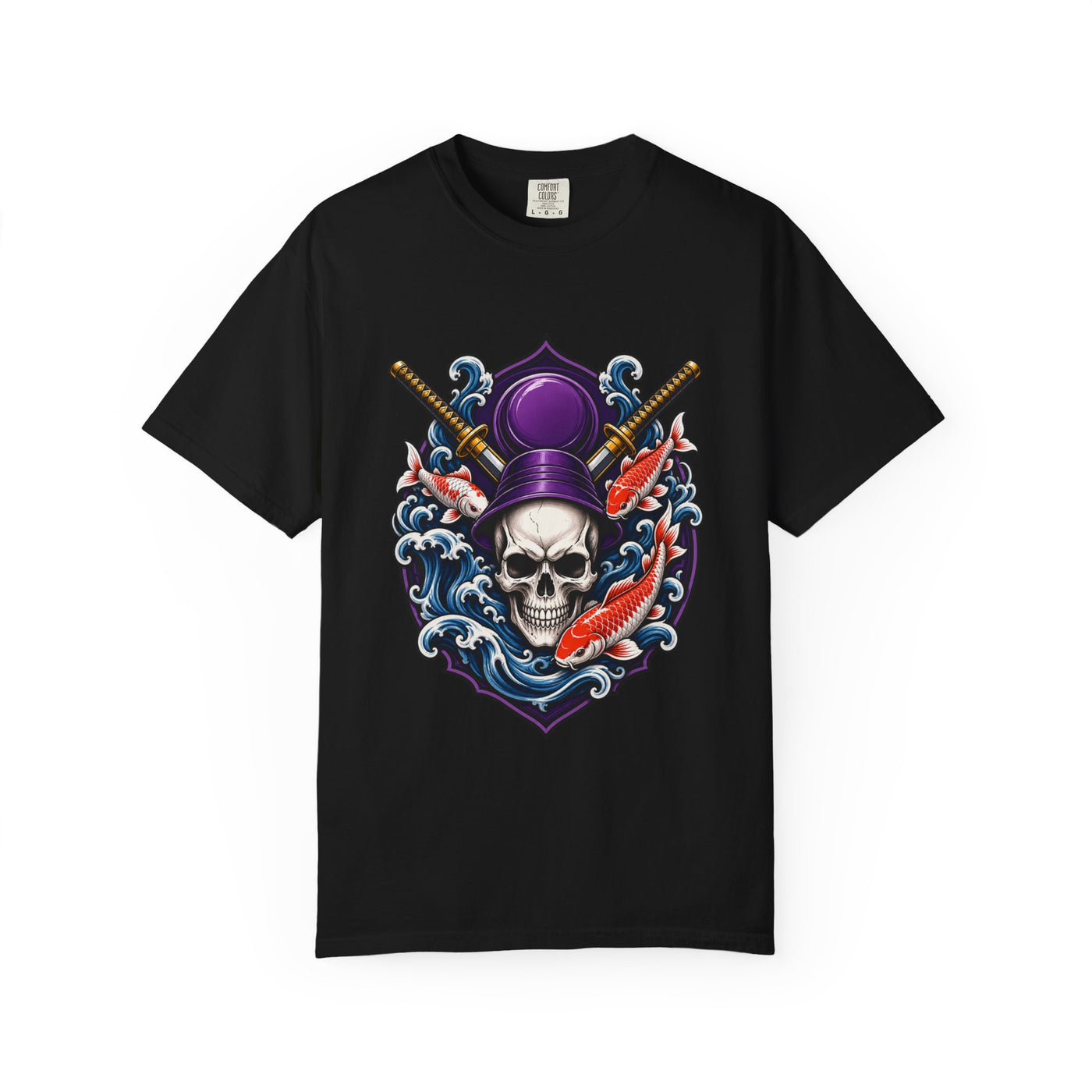 Skull and Koi Crest T-Shirt Graphic