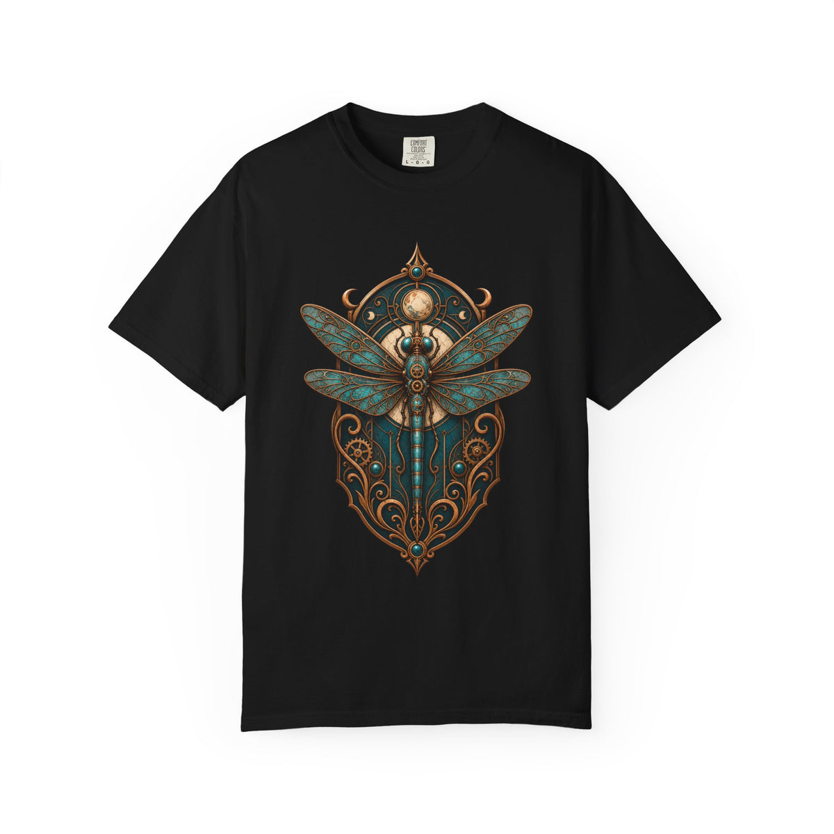Patina Dragonfly Guardian Crest T-Shirt Graphic