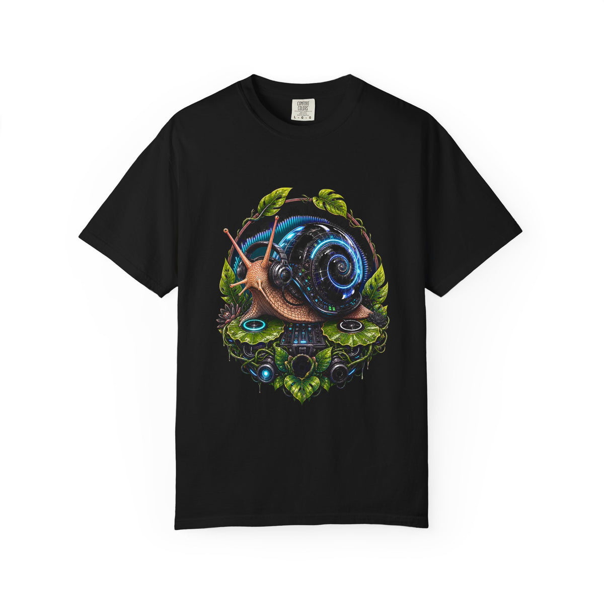 Cyber Garden Snail DJ T-Shirt Graphic