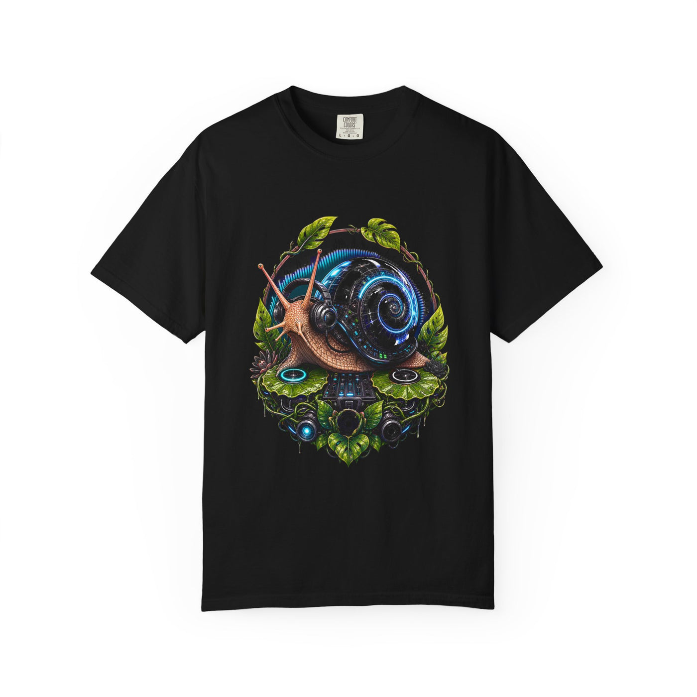 Cyber Garden Snail DJ T-Shirt Graphic