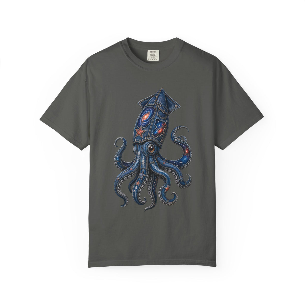 Cosmic Denim Squid Graphic Tee
