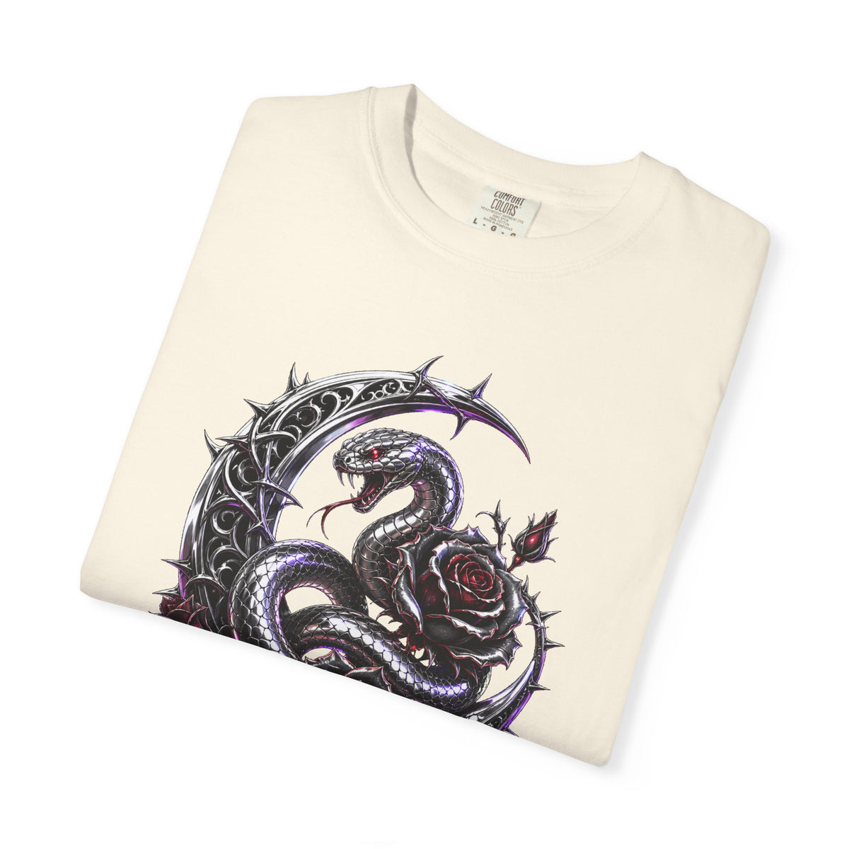 Chrome Rose Serpent Gothic Graphic T-Shirt