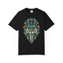 Retro-Futurist Botanical Arcade Key T-Shirt Graphic