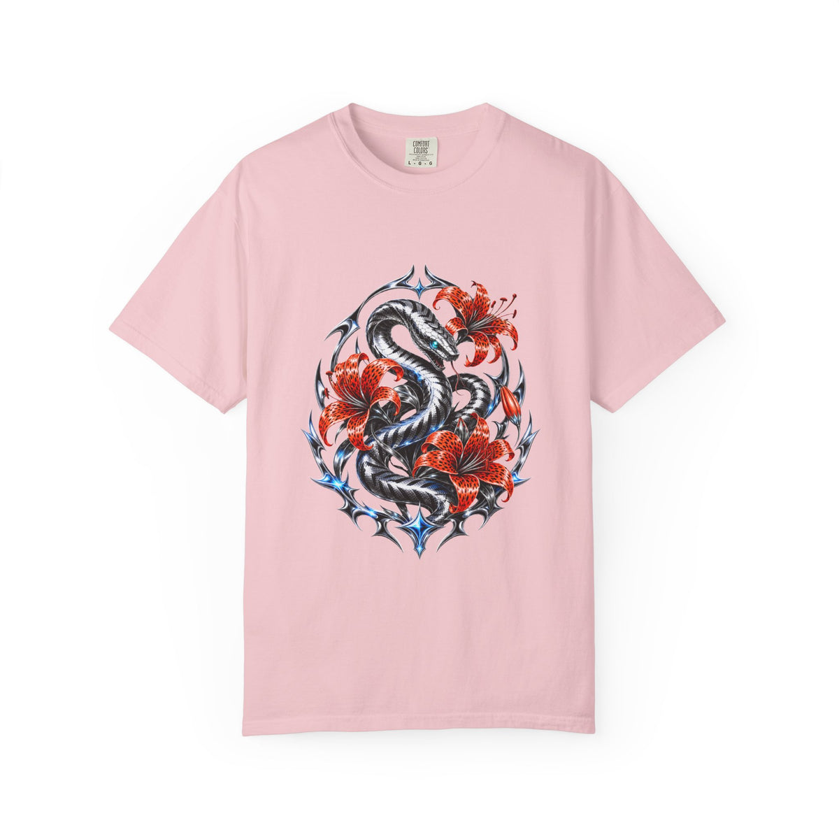 Chrome Tiger Lily Serpent Graphic Tee