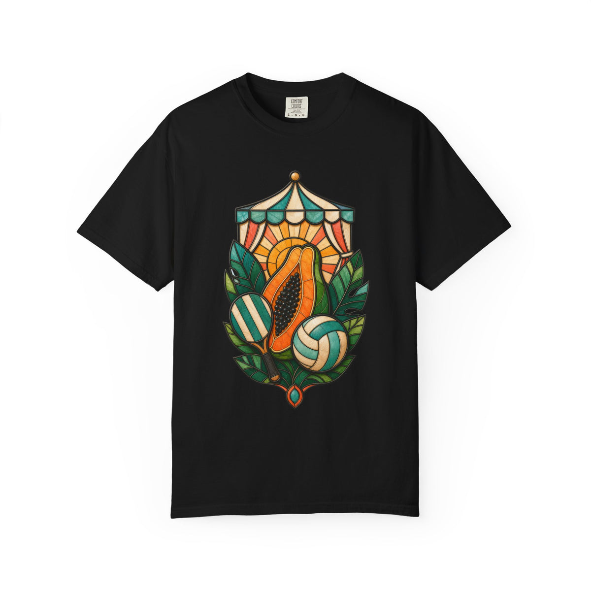 Stained Glass Cabana Papaya T-Shirt Graphic