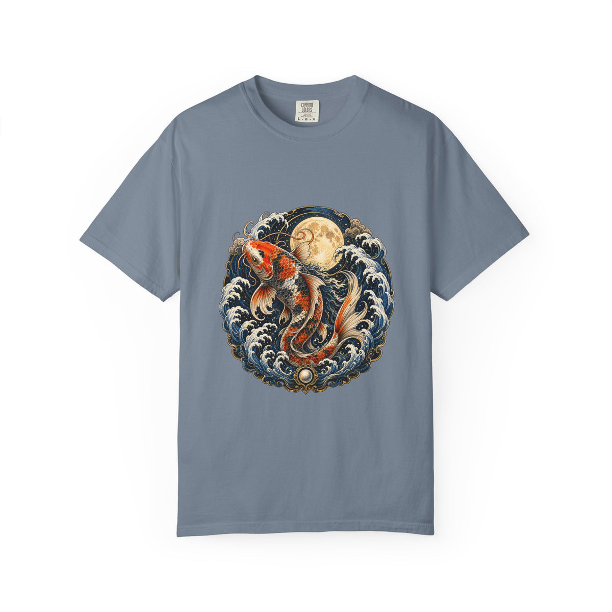 Moonlit Koi Wave Guardian T-Shirt Graphic