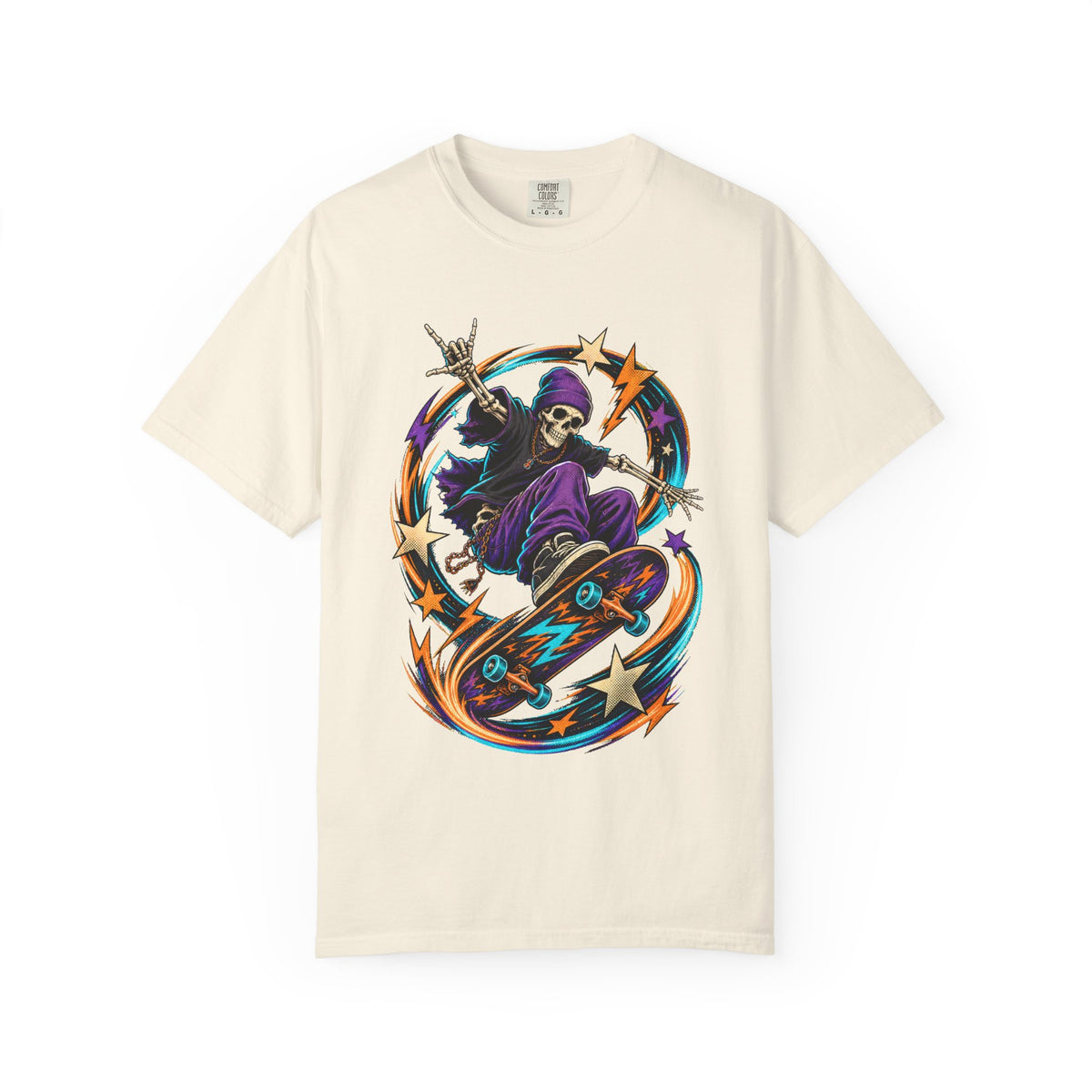 Midnight Skate Skeleton Graphic T-Shirt